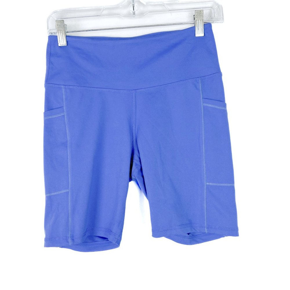 NWOT Jessica Simpson Stretch Pocket Bike Shorts Blue Size Small S NEW